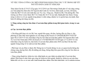 Chỉ thị 01/CT-BYT 2020 tăng cường biện pháp bảo đảm công tác y tế trong dịp Tết Nguyên đán