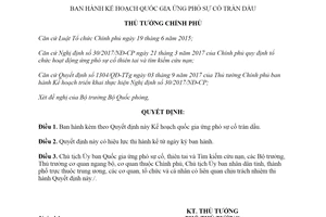 Quyết định 133/QĐ-TTg 2020 Kế hoạch quốc gia ứng phó sự cố tràn dầu