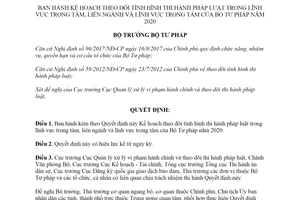 Quyết định 76/QĐ-BTP 2020 theo dõi thi hành pháp luật lĩnh vực trọng tâm liên ngành