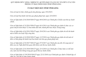 Quyết định 03/2020/QĐ-UBND nhiệm vụ quyền hạn cơ cấu tổ chức của Văn phòng tỉnh Vĩnh Long