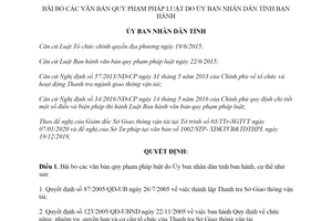 Quyết định 02/2020/QĐ-UBND bãi bỏ văn bản quy phạm pháp luật Ủy ban nhân dân tỉnh Bình Định