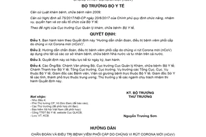 Quyết định 125/QĐ-BYT 2020 Chẩn đoán và điều trị bệnh viêm phổi cấp do chủng vi rút Corona mới