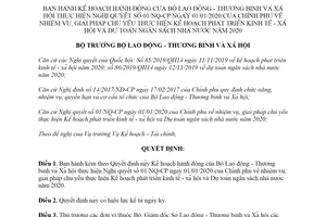 Quyết định 01/QĐ-BLĐTBXH 2020 nhiệm vụ giải pháp thực hiện Kế hoạch phát triển kinh tế xã hội