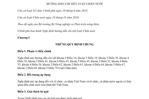 Nghị định 13/2020/NĐ-CP hướng dẫn Luật Chăn nuôi