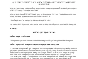 Thông tư 02/2020/TT-BYT thông báo kết quả xét nghiệm HIV dương tính