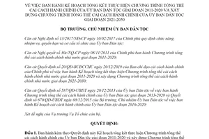 Quyết định 40/QĐ-UBDT 2020 Chương trình tổng thể cải cách hành chính