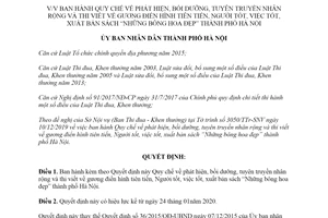 Quyết định 01/2020/QĐ-UBND Quy chế phát hiện bồi dưỡng gương điển hình tiên tiến Hà Nội