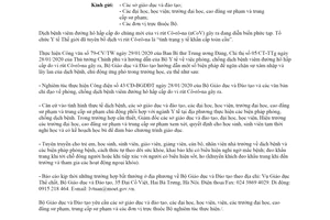 Công văn 260/BGDĐT-GDTC 2020 phòng chống dịch bệnh viêm đường hô hấp cấp vi rút Cô-rô-na