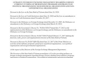 Circular 34/2019/TT-NHNN foreign exchange management regarding foreign currency funding