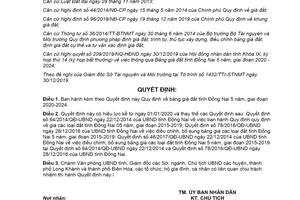 Quyết định 49/2019/QĐ-UBND bảng giá đất tỉnh Đồng Nai 5 năm giai đoạn 2020 2024