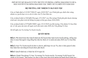 Quyết định 54/QĐ-UBDT 2020 chống mại dâm và mua bán người vùng đồng bào dân tộc thiểu số