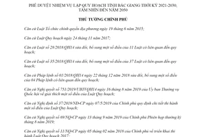 Quyết định 139/QĐ-TTg 2020 phê duyệt nhiệm vụ lập quy hoạch tỉnh Bắc Giang thời kỳ 2021 2030