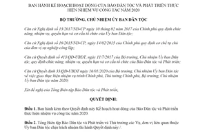 Quyết định 53/QĐ-UBDT 2020 Kế hoạch hoạt động của Báo Dân tộc và Phát triển