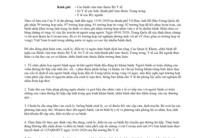 Công văn 62/KCB-NV 2020 phát hiện sớm và chuẩn bị tốt việc phòng chống bệnh dịch viêm phổi cấp