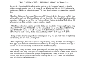 Thông báo 42/TB-TCT 2020 tăng cường biện pháp phòng chống dịch Corona