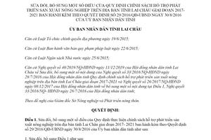 Quyết định 04/2020/QĐ-UBND sửa đổi chính sách hỗ trợ phát triển sản xuất nông nghiệp Lai Châu