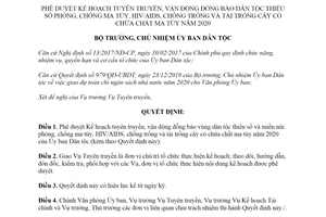 Quyết định 50/QĐ-UBDT 2020 vận động đồng bào vùng dân tộc thiểu số phòng chống ma túy