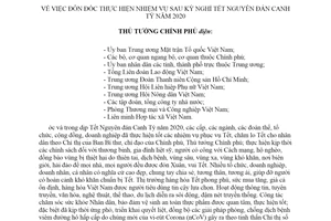 Công điện 122a/CĐ-TTg 2020 đôn đốc thực hiện nhiệm vụ sau kỳ nghỉ Tết Nguyên đán Canh tý