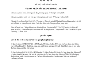 Quyết định 06/2020/QĐ-UBND bãi bỏ văn bản thành phố Hồ Chí Minh