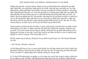 Chỉ thị 08/CT-TTg 2020 đẩy mạnh công tác phòng chống bạo lực gia đình