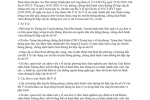 Công văn 380/BYT-TT-KT 2020 truyền thông phòng chống bệnh viêm đường hô hấp cấp do nCoV