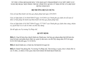 Quyết định 56/QĐ-BXD 2020 công bố danh mục văn bản quy phạm pháp luật hết hiệu lực