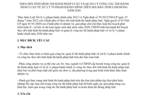 Kế hoạch 458/KH-UBND 2020 quản lý công tác thi hành pháp luật xử lý vi phạm hành chính Lâm Đồng