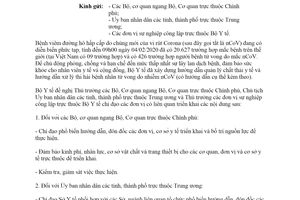 Công văn 495/BYT-MT 2020 quản lý chất thải y tế xử lý thi hài bệnh nhân tử vong do nhiễm nCoV