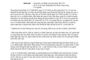 Công văn 519/BYT-KCB 2020 hướng dẫn tiếp nhận chẩn đoán điều trị người bệnh do nCoV