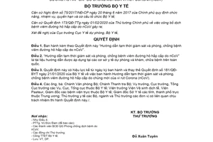 Quyết định 343/QĐ-BYT 2020 hướng dẫn giám sát bệnh viêm đường hô hấp cấp do vi rút Corona