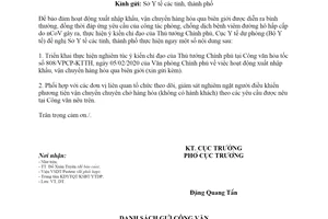 Công văn 97/DP-DT 2020 hoạt động xuất nhập khẩu vận chuyển hàng hóa qua biên giới