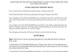 Quyết định 04/2020/QĐ-UBND bãi bỏ một số văn bản quy phạm pháp luật tỉnh Sóc Trăng