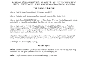 Quyết định 209/QĐ-TTg 2020 rà soát văn bản pháp luật thuộc lĩnh vực quản lý nhà nước của bộ