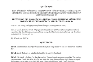 Quyết định 81/QĐ-BCĐQG 2020 Bản phân công nhiệm vụ của thành viên Ban Chỉ đạo chống dịch bệnh