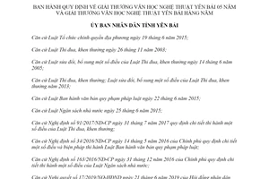 Quyết định 04/2020/QĐ-UBND Giải thưởng Văn học nghệ thuật tỉnh Yên Bái 05 năm