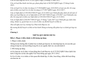 Thông tư 01/2020/TT-BKHĐT hướng dẫn phân loại và đánh giá hợp tác xã