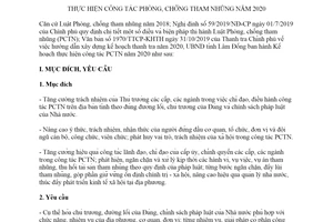 Kế hoạch 696/KH-UBND 2020 thực hiện công tác phòng chống tham nhũng tỉnh Lâm Đồng