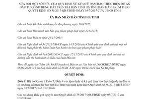 Quyết định 04/2020/QĐ-UBND sửa đổi Quy định ký quỹ thực hiện dự án đầu tư sử dụng đất Hà Tĩnh