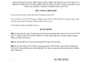 Quyết định 291/QĐ-TTg 2020 thực hiện Chỉ thị 36-CT/TW công tác phòng chống và kiểm soát ma túy