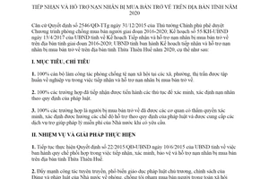 Kế hoạch 28/KH-UBND 2020 tiếp nhận và hỗ trợ nạn nhân bị mua bán trở về tỉnh Thừa Thiên Huế