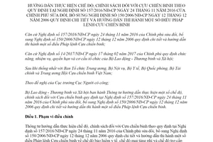 Thông tư 03/2020/TT-BLĐTBXH chính sách đối với Cựu chiến binh hướng dẫn Pháp lệnh Cựu chiến binh