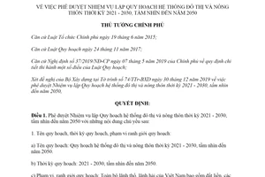 Quyết định 294/QĐ-TTg 2020 phê duyệt nhiệm vụ lập Quy hoạch hệ thống đô thị và nông thôn