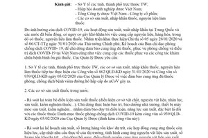 Công văn 1377/QLD-CL 2020 sản xuất thuốc phục vụ phòng điều trị dịch COVID-19