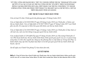 Quyết định 338/QĐ-UBND 2020 công bố thủ tục hành chính theo ngành dọc đóng tại cấp xã An Giang