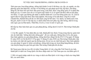 Chỉ thị 10/CT-TTg 2020 đẩy mạnh phòng chống dịch Covid-19