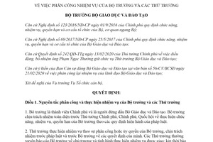 Quyết định 516/QĐ-BGDĐT 2020 phân công nhiệm vụ của Bộ trưởng Bộ Giáo dục và Đào tạo