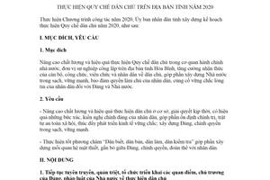 Kế hoạch 21/KH-UBND 2020 thực hiện Quy chế dân chủ tỉnh Hòa Bình