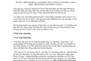 Chỉ thị 05/CT-BCT 2020 giải pháp nhập khẩu trong bối cảnh dịch Covid-19