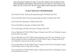 Quyết định 06/2020/QĐ-UBND phân công trách nhiệm thẩm định dự án đầu tư xây dựng Bình Định