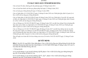 Quyết định 04/2020/QĐ-UBND sửa đổi Quy định bảo vệ kết cấu giao thông đường bộ Bình Dương